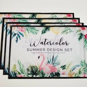 Flamingo Print Set of 4 Table Placemats